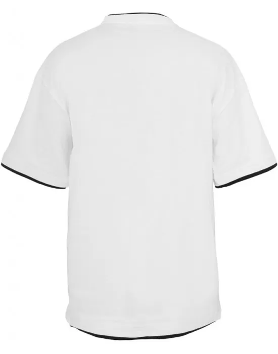 Мъжка тениска с цветни маншети Urban Classics Tall в бяло wht/blk, Тениски Tall Tees - Hoodstyle.bg