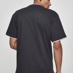 Мъжка тениска с цветни маншети Urban Classics Tall в черно blk/wht