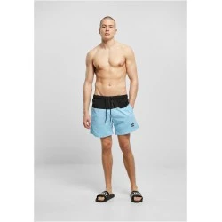 Мъжки плувни шорти в светлосин цвят Urban Classics Block Swim Shorts
