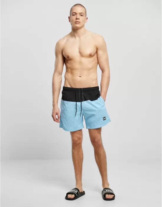 Мъжки плувни шорти в светлосин цвят Urban Classics Block Swim Shorts, Мъже - Hoodstyle.bg