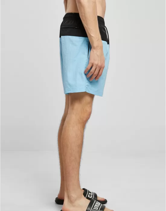 Мъжки плувни шорти в светлосин цвят Urban Classics Block Swim Shorts, Мъже - Hoodstyle.bg