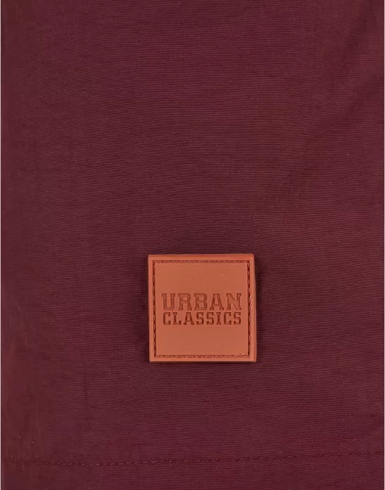 Мъжки плувни шорти в тъмночервен цвят Urban Classics Block Swim Shorts