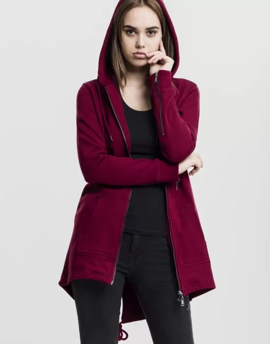 Дамски суичър в цвят бургунди Urban Classics Ladies Sweat Parka, Суичъри - Hoodstyle.bg