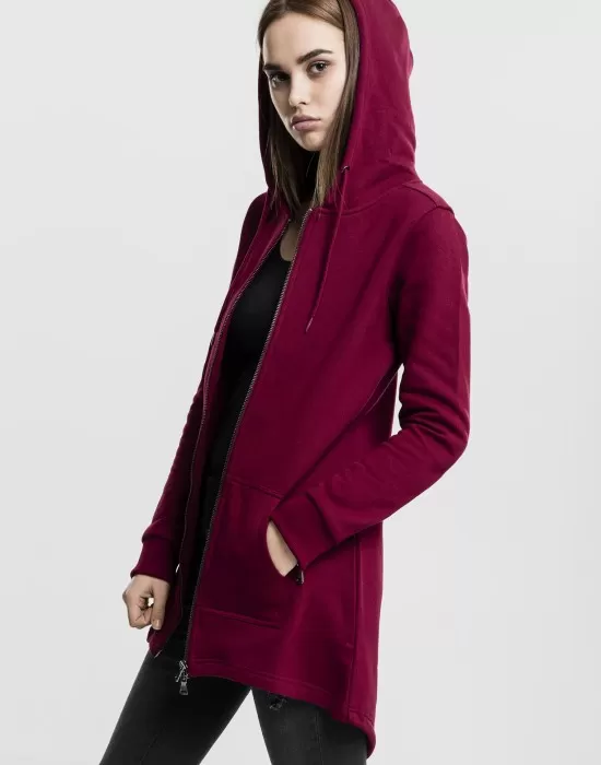 Дамски суичър в цвят бургунди Urban Classics Ladies Sweat Parka, Суичъри - Hoodstyle.bg