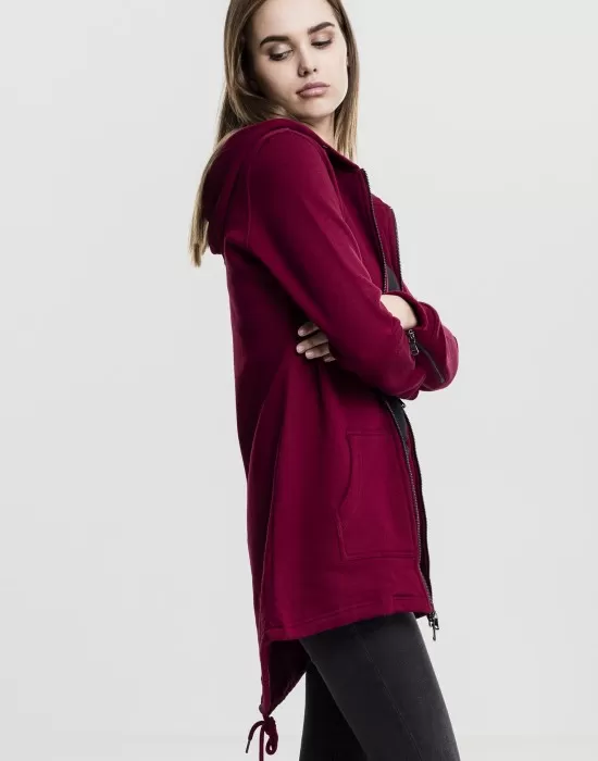 Дамски суичър в цвят бургунди Urban Classics Ladies Sweat Parka, Суичъри - Hoodstyle.bg