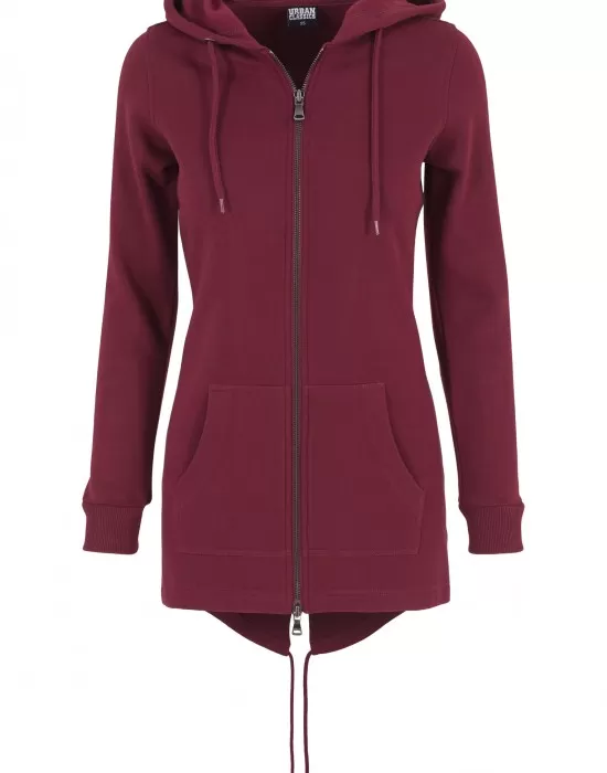 Дамски суичър в цвят бургунди Urban Classics Ladies Sweat Parka, Суичъри - Hoodstyle.bg