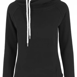 Дамски суичър в черно Urban Classics Raglan High Neck Hoody 