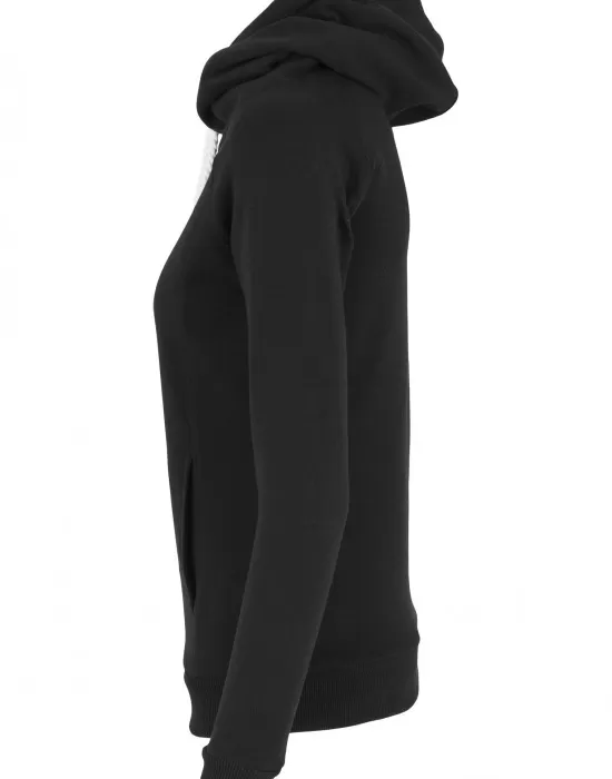 Дамски суичър в черно Urban Classics Raglan High Neck Hoody, Суичъри - Hoodstyle.bg