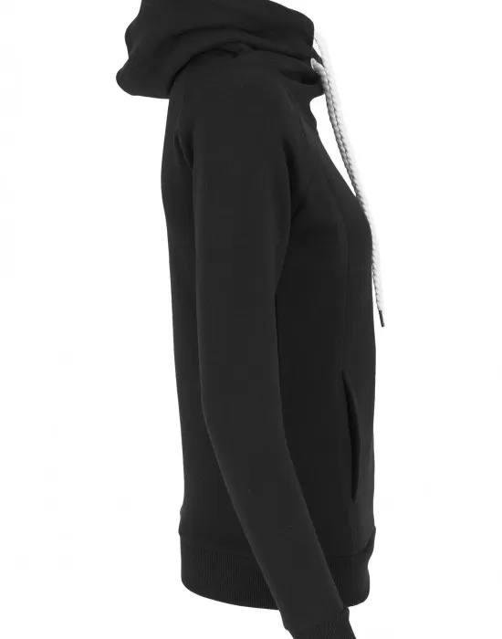 Дамски суичър в черно Urban Classics Raglan High Neck Hoody, Суичъри - Hoodstyle.bg