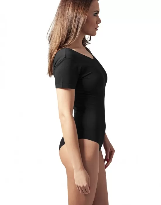 Боди с къс ръкав в черен цвят URBAN CLASSICS STRETCH JERSEY, Блузи - Hoodstyle.bg
