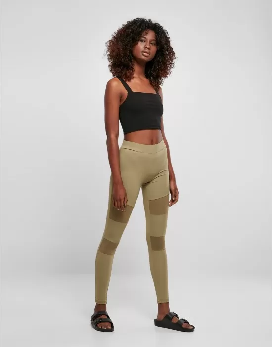 Дамски клин в цвят каки Ladies Tech Mesh Leggings, Клинове - Hoodstyle.bg