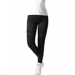 Дамски панталон в черен цвят Urban Classics Ladies Stretch Biker Pants black 