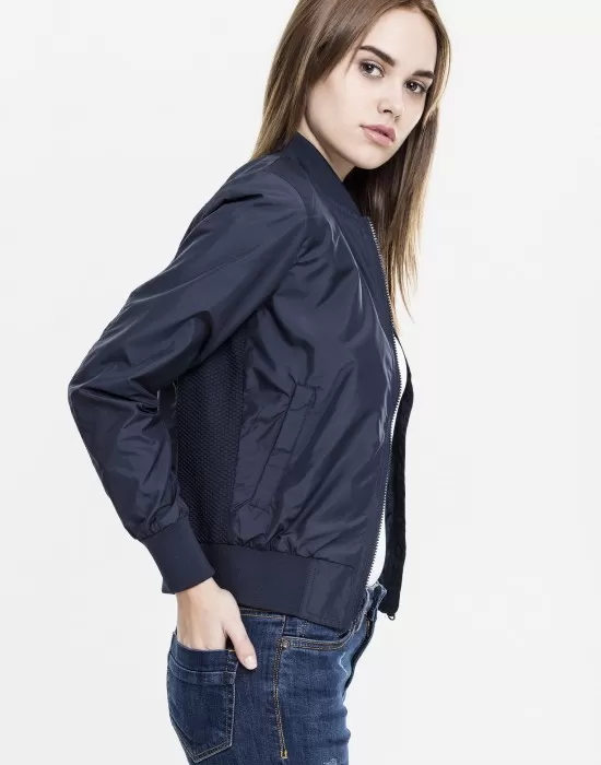 Дамско тънко яке тип бомбър в тъмносиньо Urban Classics, Якета - Hoodstyle.bg