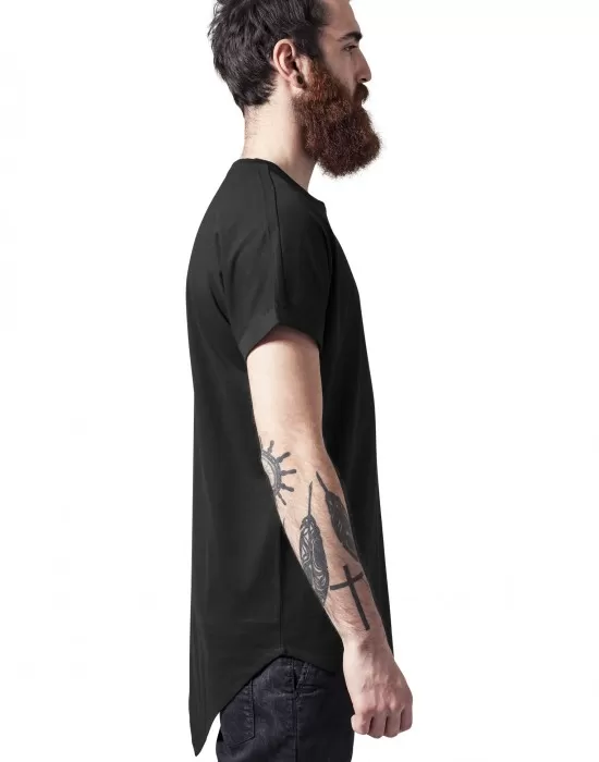 Мъжка дълга тениска в черно Asymetric Long Tee, Тениски - Hoodstyle.bg