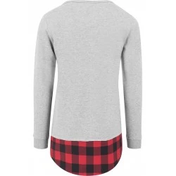 Мъжка блуза в сиво от Urban Classics Long Flanell Bottom Open Edge Crewneck 