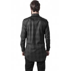 Мъжка карирана риза с кожени детайли Urban Classics blk/red blk/cha
