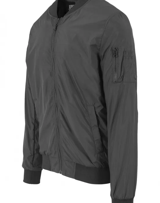 Мъжко тънко яке тип бомбър в черен цвят Urban Classics, Бомбъри - Hoodstyle.bg