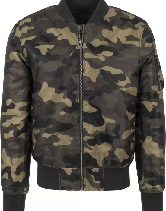 Мъжко камуфлажно яке тип бомбър Urban Classics wood camo, Бомбъри - Hoodstyle.bg