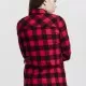 Дамска карирана риза в черно и червено Urban Classics Ladies Turnup Checked Flanell Shirt, Блузи - Hoodstyle.bg