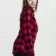 Дамска карирана риза в черно и червено Urban Classics Ladies Turnup Checked Flanell Shirt, Блузи - Hoodstyle.bg