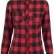 Дамска карирана риза в черно и червено Urban Classics Ladies Turnup Checked Flanell Shirt, Блузи - Hoodstyle.bg