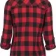 Дамска карирана риза в черно и червено Urban Classics Ladies Turnup Checked Flanell Shirt, Блузи - Hoodstyle.bg