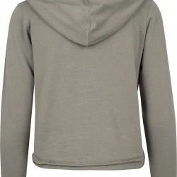 Дамски суичър в цвят маслина Urban Classics Ladies Cropped Terry Hoody 