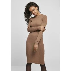 Дамска рокля рипс в цвят тъмно каки Urban Classics 