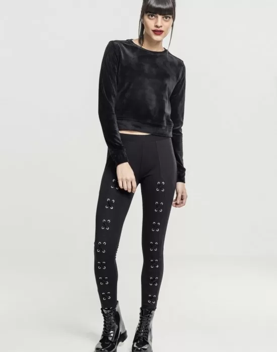 Дамска кадифена блуза в черен цвят Urban Classics, Блузи - Hoodstyle.bg