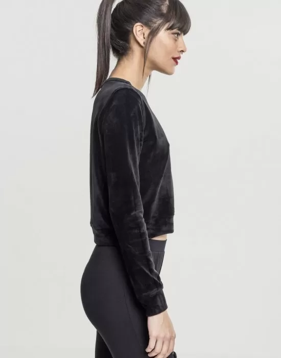 Дамска кадифена блуза в черен цвят Urban Classics, Блузи - Hoodstyle.bg