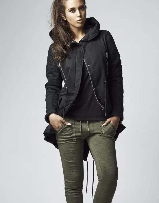 Дамско яке в черно от Urban Classics Ladies Sherpa Lined Cotton Parka, Якета - Hoodstyle.bg