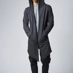 Мъжка асиметрична суичър жилетка в тъмносиво Urban Classics