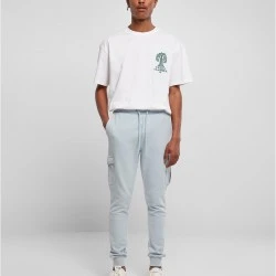 Мъжко долнище в светлосиньо Fitted Cargo Sweatpants