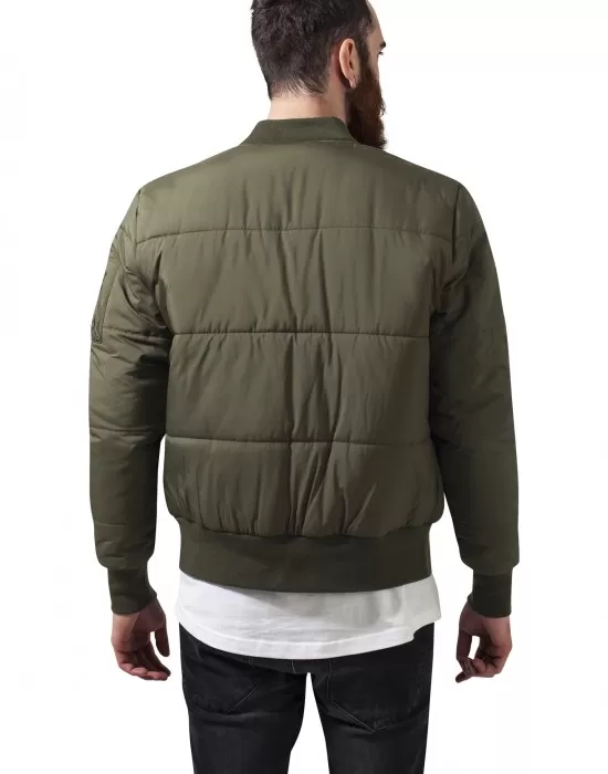 Мъжко яке бомбър Urban Classics в цвят маслина, Бомбъри - Hoodstyle.bg