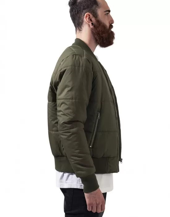 Мъжко яке бомбър Urban Classics в цвят маслина, Бомбъри - Hoodstyle.bg