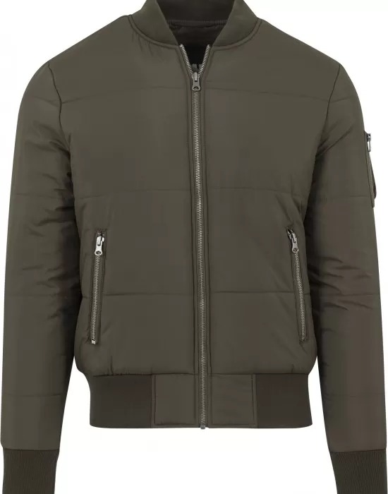 Мъжко яке бомбър Urban Classics в цвят маслина, Бомбъри - Hoodstyle.bg