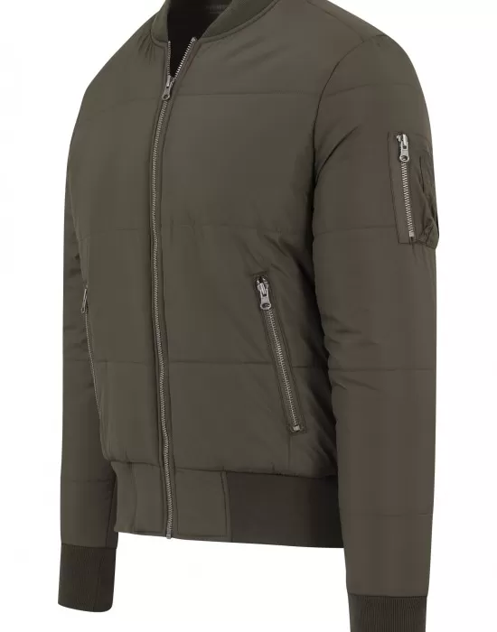 Мъжко яке бомбър Urban Classics в цвят маслина, Бомбъри - Hoodstyle.bg