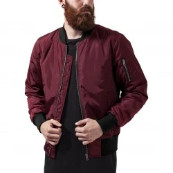 Мъжко яке тип бомбър в цвят бордо Urban Classics burgundy/black