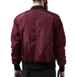 Мъжко яке тип бомбър в цвят бордо Urban Classics burgundy/black
