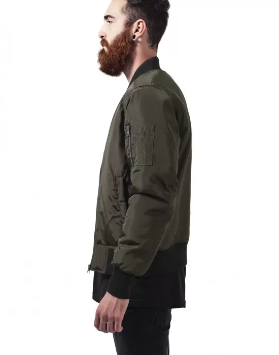 Мъжко яке тип бомбър Urban Classics darkolive/black, Бомбъри - Hoodstyle.bg