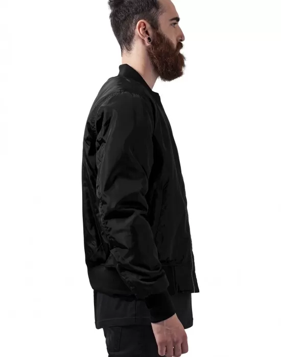 Мъжко черно яке тип бомбър Urban Classics blk/blk, Бомбъри - Hoodstyle.bg