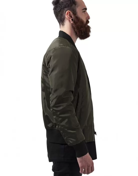 Мъжко яке тип бомбър Urban Classics darkolive/black, Бомбъри - Hoodstyle.bg