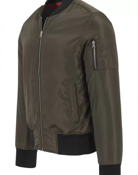 Мъжко яке тип бомбър Urban Classics darkolive/black, Бомбъри - Hoodstyle.bg