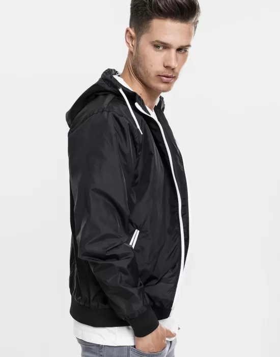 Мъжко яке с контрастни елементи Urban Classics blk/wht, Якета Пролет / Есен - Hoodstyle.bg