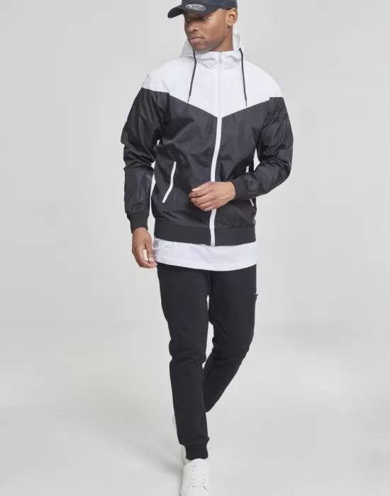 Мъжко яке тип ветровка в два цвята Urban Classics blk/wht, Ветровки - Hoodstyle.bg