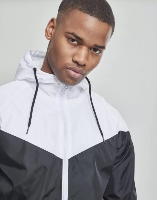 Мъжко яке тип ветровка в два цвята Urban Classics blk/wht, Ветровки - Hoodstyle.bg