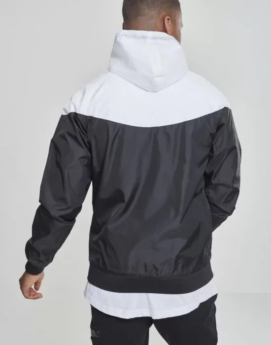 Мъжко яке тип ветровка в два цвята Urban Classics blk/wht, Ветровки - Hoodstyle.bg
