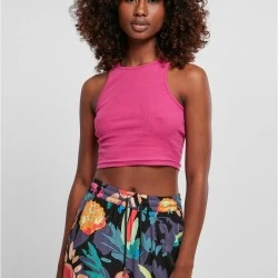 Дамски топ в розов цвят Ladies Cropped Rib Top brightviolet