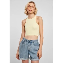 Дамски топ в светложълт цвят Ladies Cropped Rib Top softyellow
