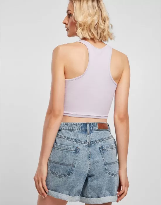 Дамски топ в светлолилав цвят Ladies Cropped Rib Top lilac, Топове - Hoodstyle.bg